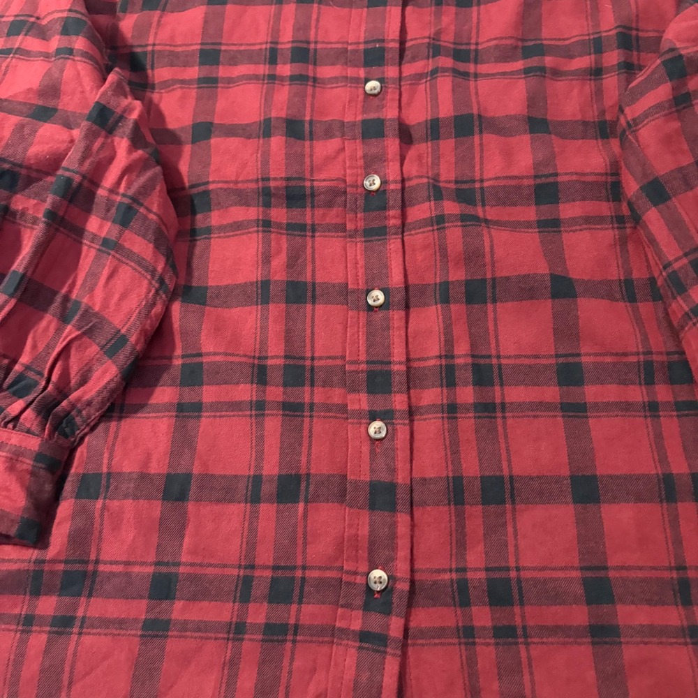 Free Assembly XXL Womens Button Down Long Sleeve Plaid Flannel Shirt Top - Picture 6 of 8